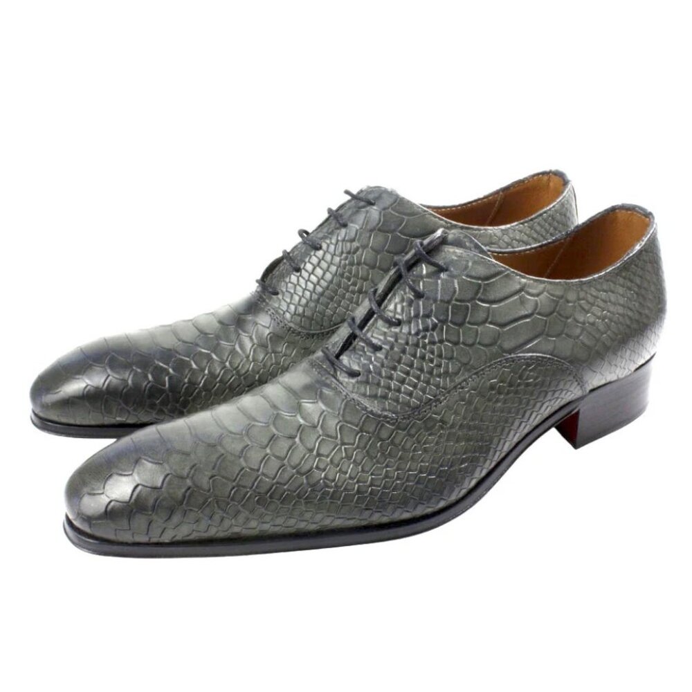 George Grey Crocodile Printed Calfskin Oxford